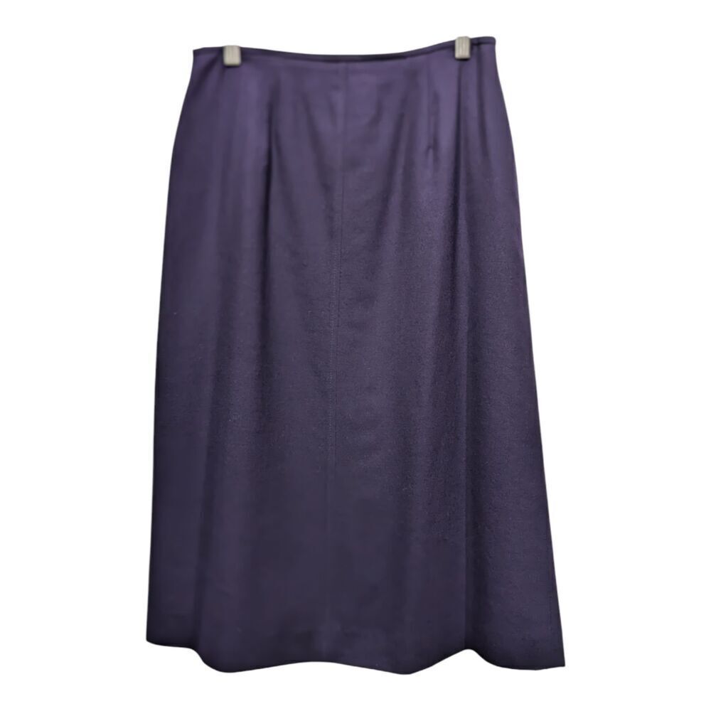 Vintage Talbots Purple Wool Classic A Line Career Office Midi Skirt, 8P